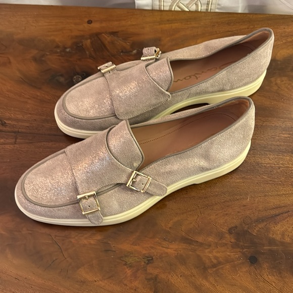 NEW Santoni
Avocado Metallic Suede Loafers w/ Double-Monk Strap - Picture 4 of 5